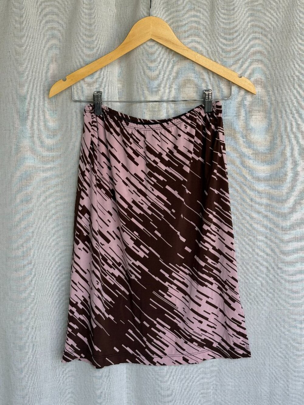 BCBG MaxAzria Abstract Print Skirt Pink Brown Designer Midi Skirt Small